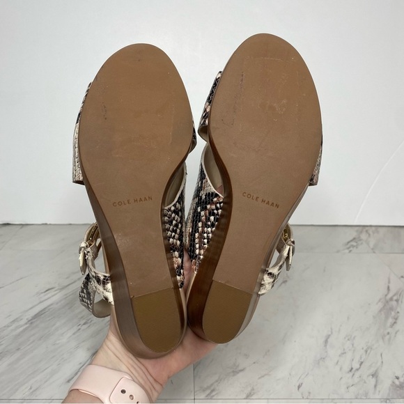Cole Haan Philomina Snake Skin Wedge Sandal 6 1/2 B - Picture 13 of 14